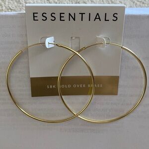 18k Gold Over Brass Hoop Earrings!